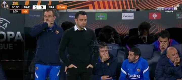 أينتراخت فرانكفورت يفجر مفاجأة من العيار الثقيل ويطيح ببرشلونة من الدوري الأوروبي : فيديو